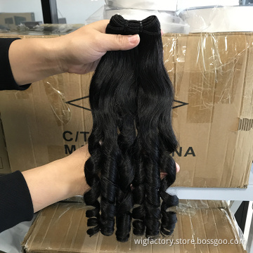 Machine Weft double drawn bouncy curls with frontal, 100 human vietnam bouncy curl, bouncy curls hair funmi bundles